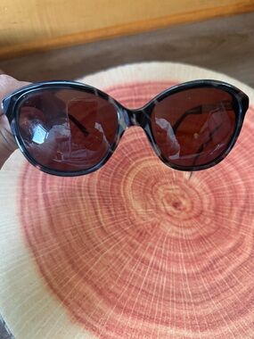 Brighton Women's Black leopard look Frame Sunglasses with Brown Lenses